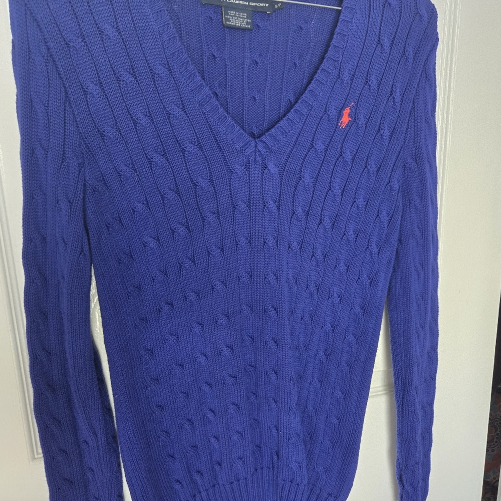 Royal blue Polo Ralph Lauren cable knit sweater